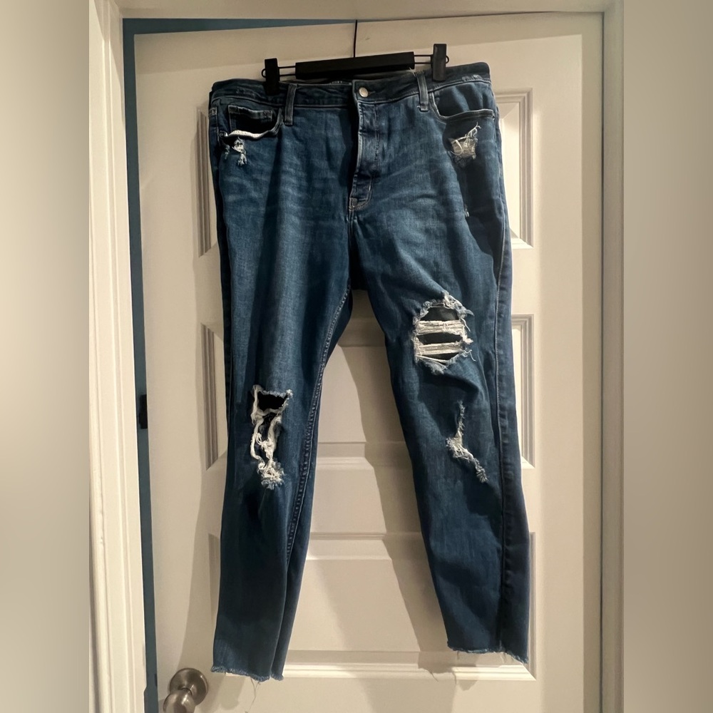 Old Navy, Size 16, Distressed Blue Denim Jeans